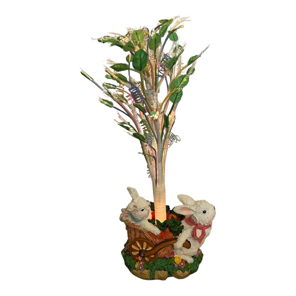 Cottontale Collection Bunny Fiber Optic Easter Tree 18" Tall Changes Colors